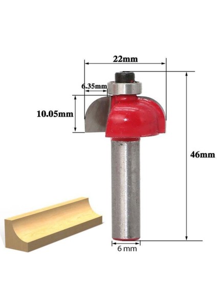 TH03038 12 Parça Ahşap Freze Uç Seti 6mm Sap