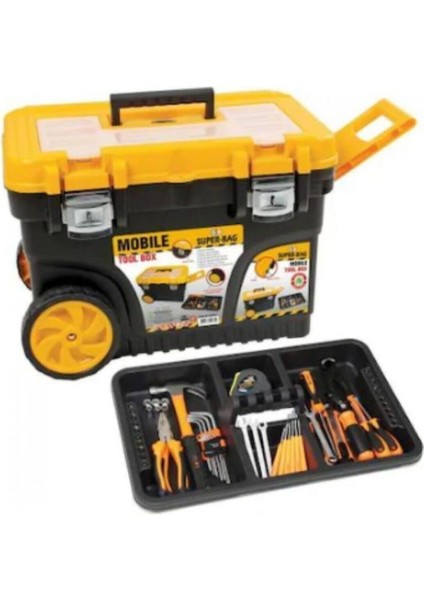 Süper Bag Tekreyonda Mobil Büyük Tekerlekli Alet Takım Çantası Job Box Tool Bog Super Bag ASR-2011