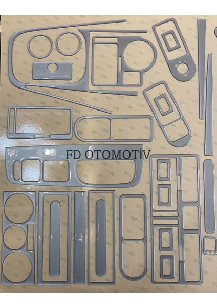 FD Otomotiv Volkswagen Bora / Gümüş Gri / Full Set Torpido Konsol Kaplama
