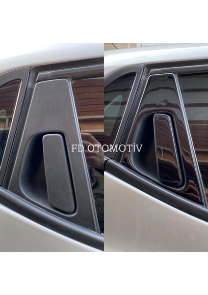 FD Otomotiv Renault Cilo 4 Hb Kapı Direği Kaplama Parlak Siyah Piano Black modelleri