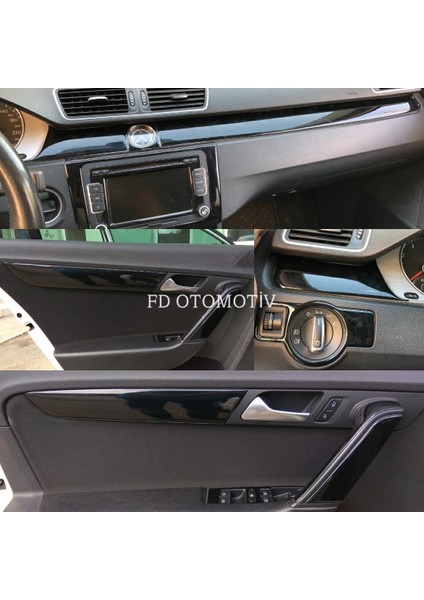 FD Otomotiv Volkswagen Passat B7 Parlak Siyah Full Özel Set Torpido Konsol Maun Kaplama
