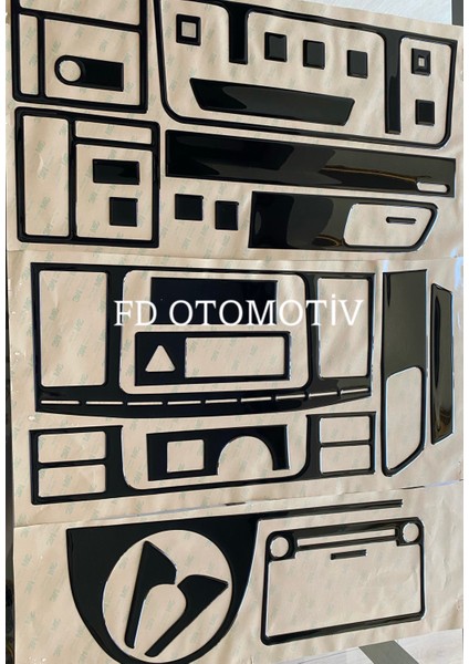 FD Otomotiv Volkswagen Transporter T6 ( Parlak Siyah Set ) Torpıdo Maun Kaplama