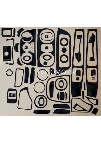 FD Otomotiv Fıat Fiorino Full Set Parlak Siyah Torpido Konsol Kaplama