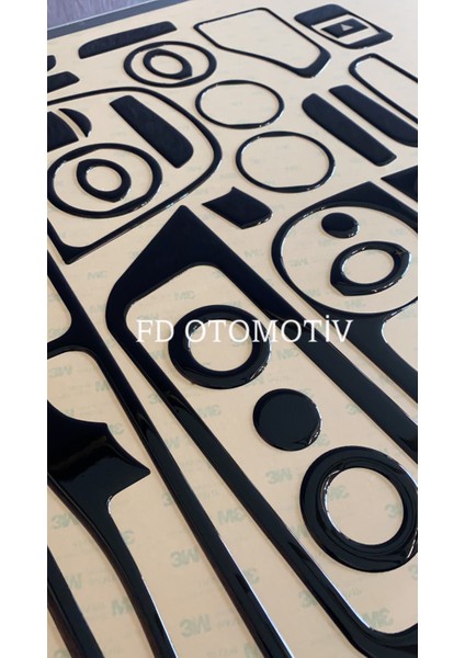 FD Otomotiv Fıat Fiorino Full Set Parlak Siyah Torpido Konsol Kaplama fırsatları
