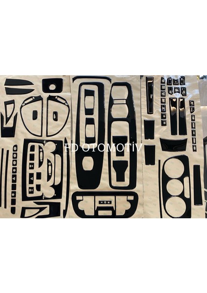 FD Otomotiv Fıat Doblo D4 ( Parlak Siyah Full Set ) Konsol Maun Kaplama