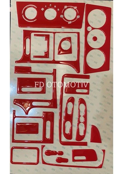 FD Otomotiv Opel Vectra B Parlak Kırmızı Renk Torpido Konsol Kaplama