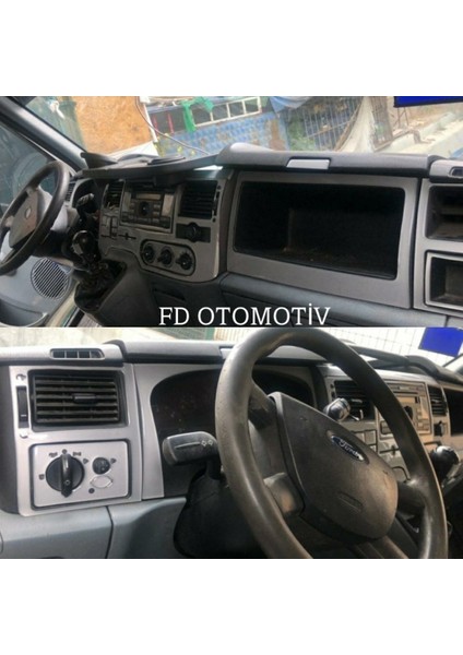 FD Otomotiv Ford Transit 2006 / 2013 Gümüş Gri Konsol Maun Kaplama