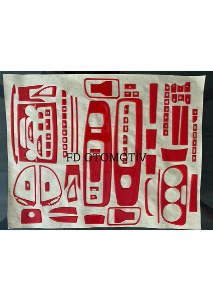 FD Otomotiv Fıat Doblo D4 Kırmızı Renk Full Set Konsol Maun Kaplama fırsatları