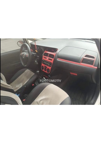 FD Otomotiv Fıat Linea Kırmızı Renk Özel Set Konsol Maun Kaplama