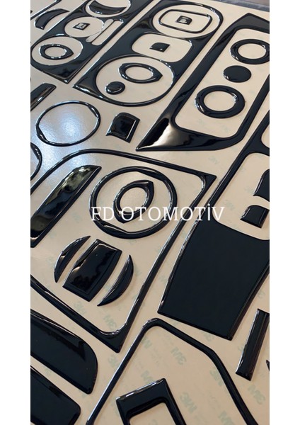 FD Otomotiv Fıat Fiorino Full Set Parlak Siyah Torpido Konsol Kaplama