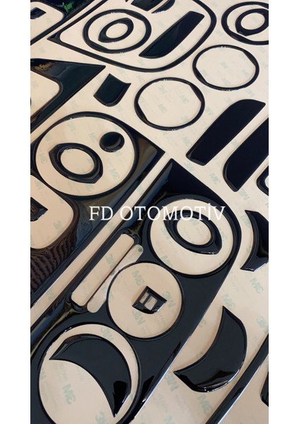 FD Otomotiv Fıat Fiorino Full Set Parlak Siyah Torpido Konsol Kaplama