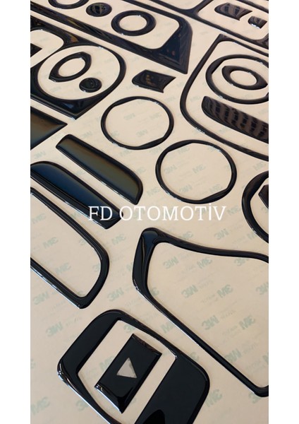 FD Otomotiv Fıat Fiorino Full Set Parlak Siyah Torpido Konsol Kaplama
