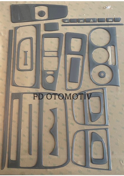 FD Otomotiv Fıat Linea ( Gümüş Gri Özel Set ) Konsol Maun Kaplama