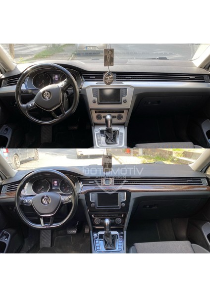 FD Otomotiv Volkswagen Passat B8 Konsol Kaplama Koyu Meşe Piano Black Görünüm