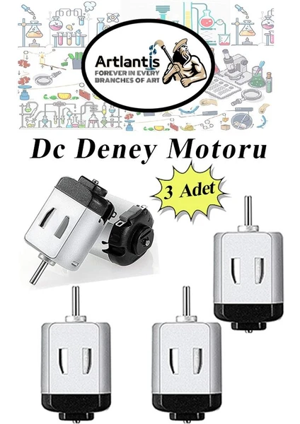 Deney Motoru 3 Volt 3 Adet 3V - 6 V Dc Yüksek Devir Dinamo Motoru Okul Hobi Mini Motor 2 Adet Pille Çalışır