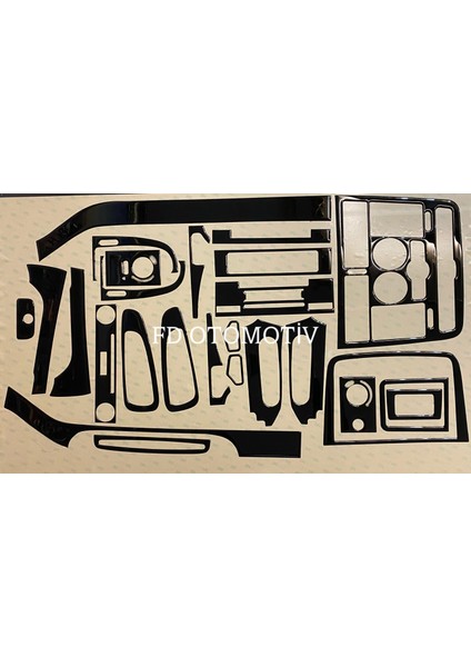 FD Otomotiv Mercedes Vito / Viano 2004 - 2013 Parlak Siyah Full Set Torpido Konsol Kaplama