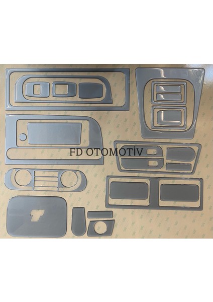 FD Otomotiv Fıat Kartal Slx / Tofaş Gümüş Gri / Full Set Torpido Konsol Kaplama