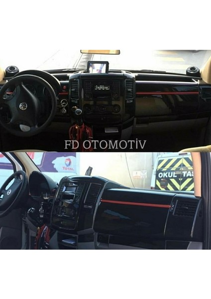 FD Otomotiv Mercedes Sprinter Parlak Siyah Full Set Konsol Kaplama