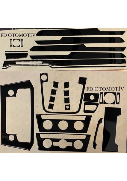 FD Otomotiv Volkswagen Passat B8 Trim Konsol Pianoblack Kaplama Özel Full Set Parlak Siyah