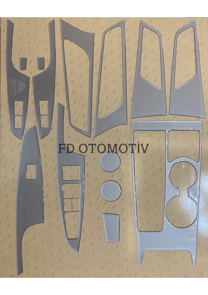 FD Otomotiv Hyundaı Tucson 2015 / 2020 Gümüş Gri ) Torpido Konsol Maun Kaplama