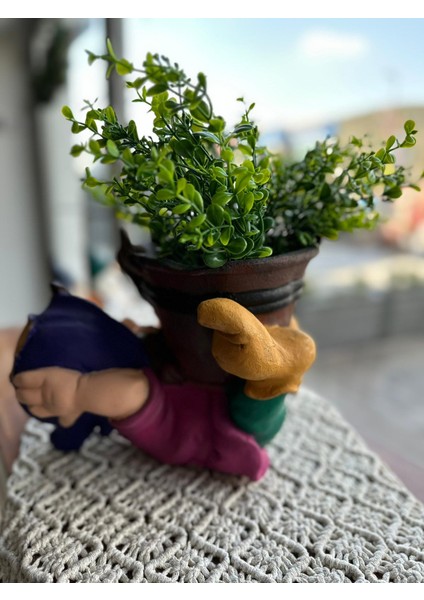 Tembel Cüce, Kovalı Cüce, Cüce Bahçe Dekoru, Cüce Saksı, Renkli Saksı fiyatları