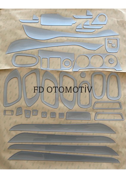 FD Otomotiv Peugeot 301 Konsol Kaplama Full Set Gümüş Gri
