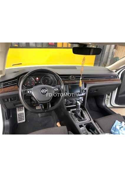 FD Otomotiv Volkswagen Passat B8 Koyu Meşe + Parlak Siyah Full Özel Set Torpido Konsol Maun Kaplama