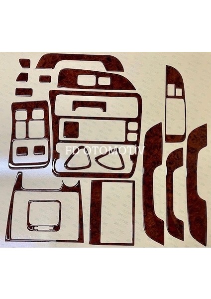 FD Otomotiv Toyota Corolla Efsane Kasa Konsol Kaplama Maun Renk Full Set