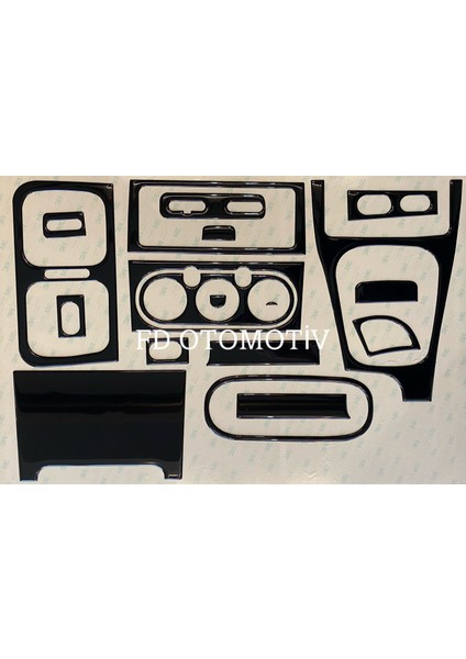 FD Otomotiv Renault Laguna 1 Konsol Kaplama Parlak Siyah Renk