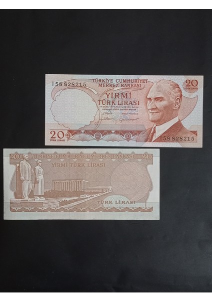 I Serisi 6. Emisyon 20 Türk Lirası Eski Kağıt Para. Koleksiyon Para. Antika Para.