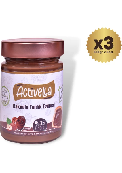 Kakaolu Fındık Ezmesi 330 gr %35 Fındıklı x 3 Adet