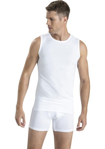 Erkek Sıfır Yaka Sıfır Kol Pamuklu Fanila Atlet 126 - 3 Adet