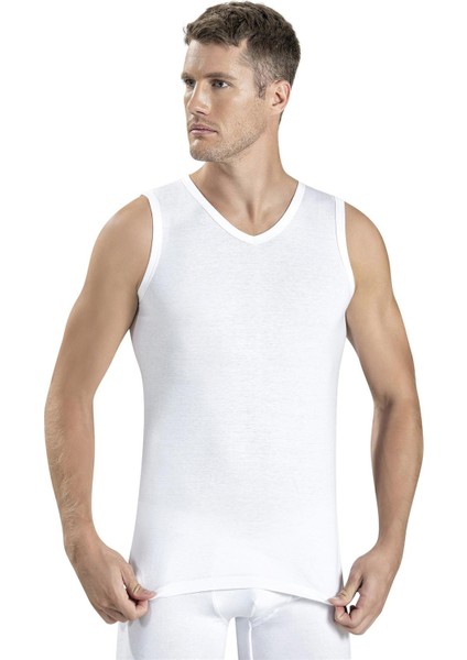Erkek V Yaka Sıfır Kol Pamuklu Fanila Atlet 123 - 9 Adet
