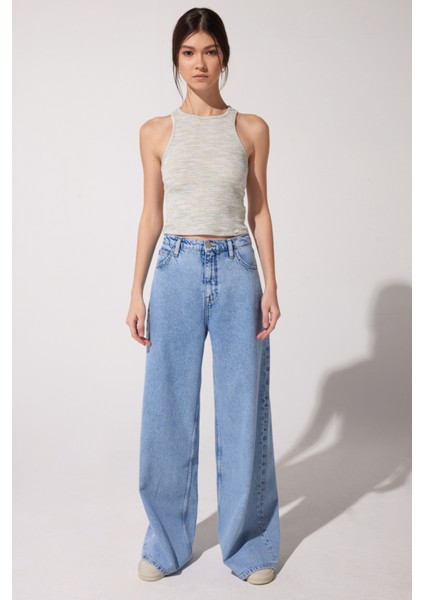 Drew Fit Çok Yüksek Bel Geniş Paça %100 Pamuk Jean Kot Pantolon fiyatları