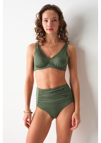 Sasha Balenli Toparlayıcı Bikini Tek Üst Haki 239107