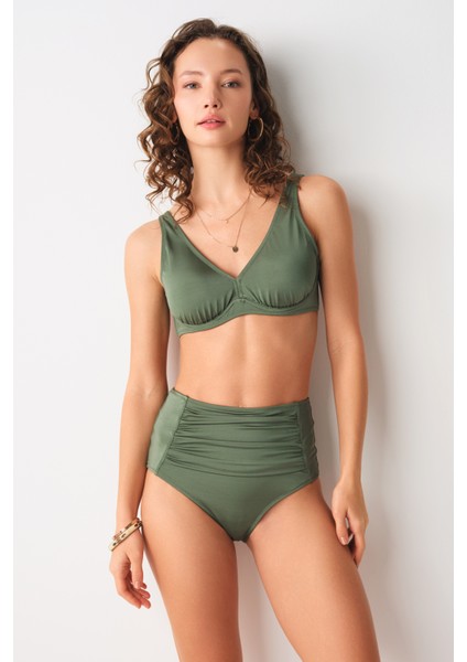 Sasha Balenli Toparlayıcı Bikini Tek Üst Haki 239107