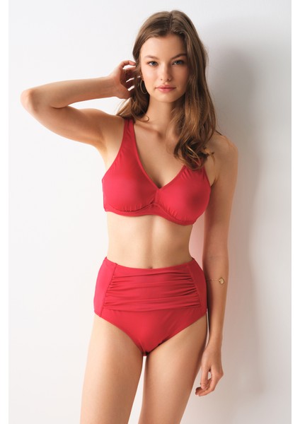Sasha Balenli Toparlayıcı Bikini Tek Üst Kırmızı 239107