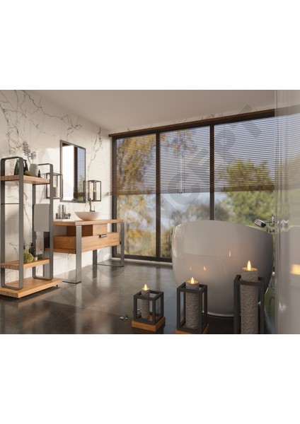 Mina Ayna Çerçeveli Masif Ahşap Lavabo Dolabı HILTON(90CM) fiyatları