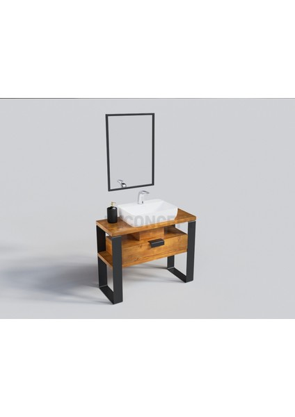 Mina Ayna Çerçeveli Masif Ahşap Lavabo Dolabı HILTON(90CM) modelleri