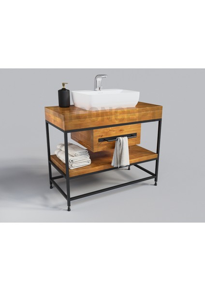 Lia Masif Ahşap Lavabo Dolabı HILTON(90CM)
