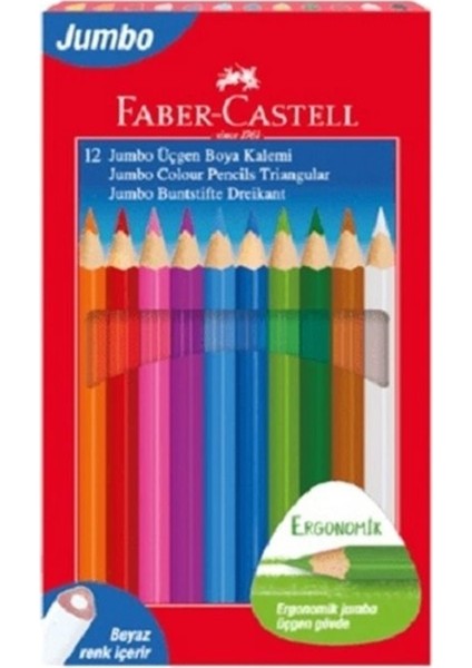 Başka Faber Castel Kuru Boya Kalemi Karton Kutu Jumbo Tam Boy Üçgen 12 fiyatları