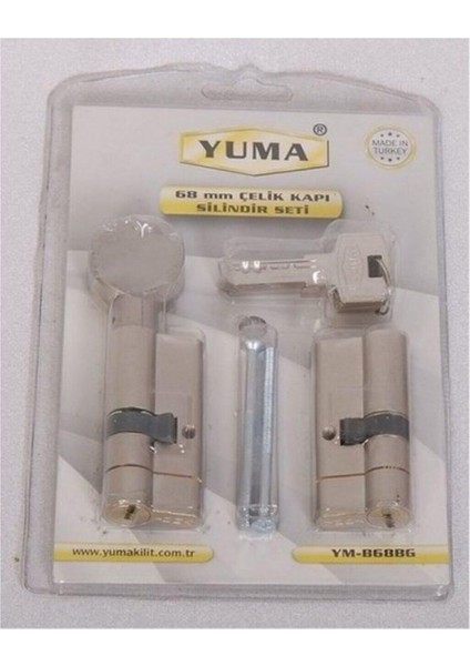 Çelik Kapı Barel Seti Tuzaklı Saten 68 mm Çelik Kapı Kilidi Kilit Göbeği Yuma