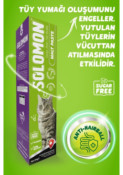 Malt Paste 100 Gr Kedi Tüy Yumağı Önlemeyi Destekleyen Malt Macunu