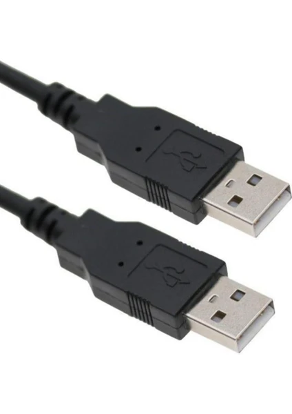 3 Metre USB Erkek Erkek Kablo - USB 2.0 Siyah Iki Ucu Erkek Kablo