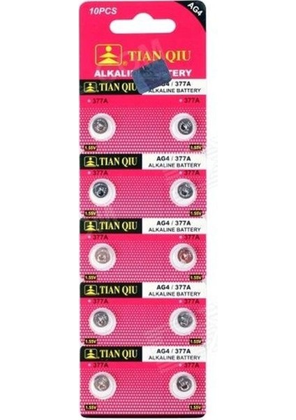 Tıanqıu Ag4 LR626/377 Alkalin 10'lu Düğme Pil