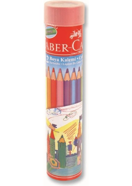 Faber Castell Faber Kuruboya 12 Renk Metal Tüp (Uzun)