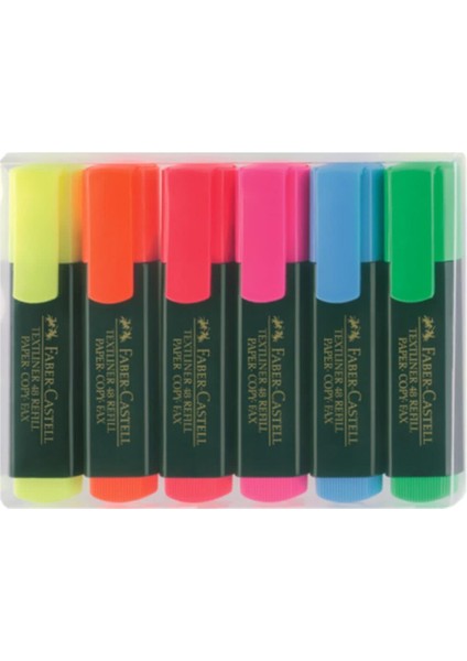 Faber Castell Textliner 1548 Fosforlu Kalem Karışık 6'lı