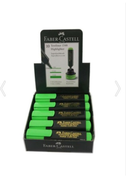 Faber Castell Fosforlu Kalem Yeşil 10 Adet ( 1 Paket 10 Adet ) 011651
