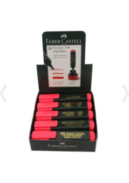 Faber Castell Fosforlu Kalem Kırmızı 10 Adet ( 1 Paket 10 Adet )011583