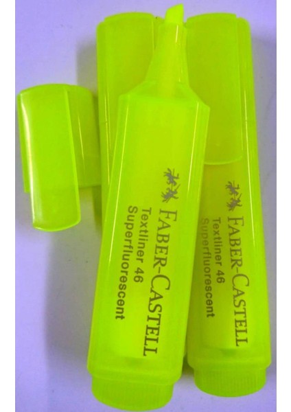 Faber Castell Fosforlu Kalem-Faber-Castell 3 Adet Şeffaf Gövde Foforlu Kalem. modelleri